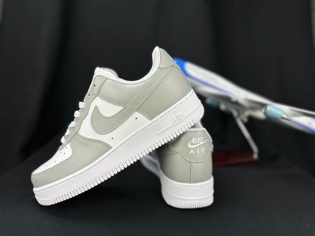 Cheap Nike Air Force 1 White Grey Shoes Men and Women-7